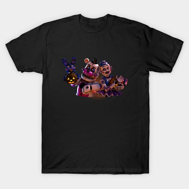 FNAF SIster Location Halloween Funtime Freddy and Ballora T-Shirt by TyphoonCinema